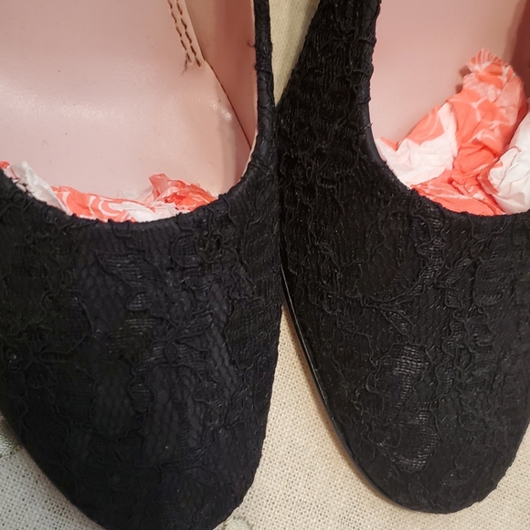 ANNE KLEIN WOMEN'S LACE BLACK High HEELED EVENT PUMP SHOE- 7.5M - Picture 4 of 8